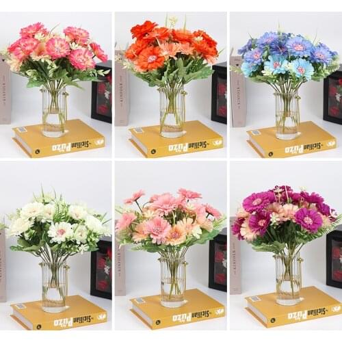 Artificial Flowers Silk Flower Daisy 1 Pcs 7 Heads Bouquet Balcony Garden DIY Party Wedding Home Decoration Flower Bouquet