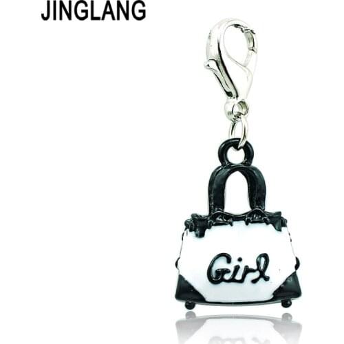 JINGLANG New Arrival Fashion Lobster Clasp Charms Metal Clasp Bag Girls Charms DIY Pendants Jewelry Accessories