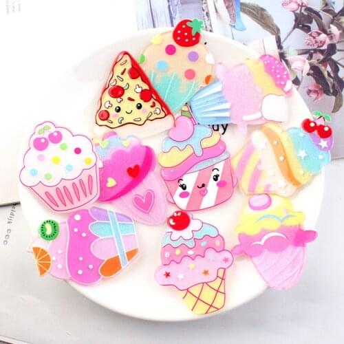 Cupcake Ice Cream Acrylic Planar Resin DIY Sewing For Bow-knot Phone Case Gift Crafts Homework Accessories,10Yc18849