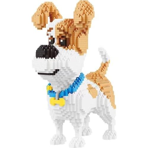 2000pcs 16013 Mike Dog Building Blocks Diamond Micro Small Particles Spelling Toy Pet Animal Brick Model Toys for Children Gifts