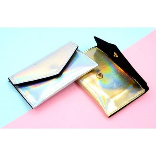 Laser Shining Coin Purse For Girls Women Simple Card Wallet Small Credit Card Holder Leather Female Business Card Bags