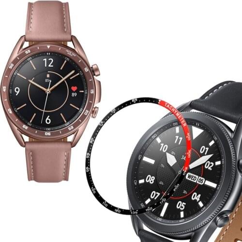 Metal Steel Bezel Ring Glass Screen Protector For Samsung Watch3 Galaxy Watch 3 41mm/45mm Protective Film Frame Case Edge Cover