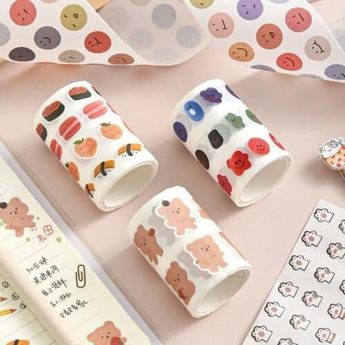 Kawaii Expression Bear Washi Tape Decorative Adhesive Dot Masking Tape Stickers Scrapbooking DIY Stationery Tape School Supplies
