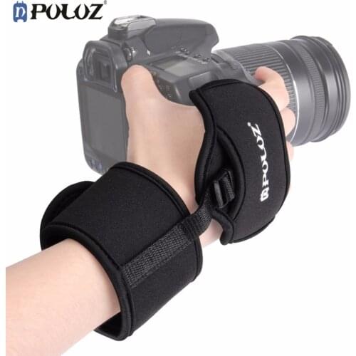 PULUZ Soft Neoprene Camera Strap Hand Grip Wrist Strap 1/4 Inch Screw Plastic Plate for Canon Nikon Sony Camera Accessories