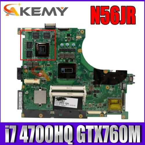 N56JR Motherboard i7 4700HQ GTX760M For ASUS N56J G56J G56JR laptop Motherboard N56JR Mainboard N56JR main board EDP