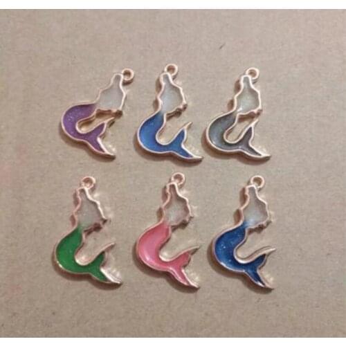 New Enamel Ancient gold Mixed Mermaid Charm , Mermaid tail Pendant Fit Bracelets Necklace Earrings Jewelry making