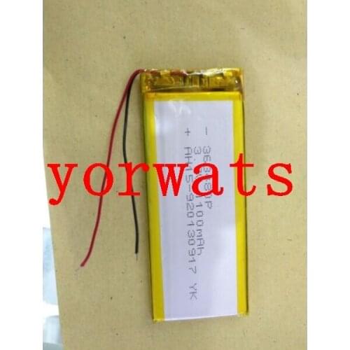 New Hot A Rechargeable Li-ion Cell 3.7V polymer lithium battery 363480 1100mah large capacity MP5 navigator recorder core
