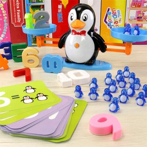 Penguin Digital Balance Scale Math Operation Match Game Educational Kids Toy
