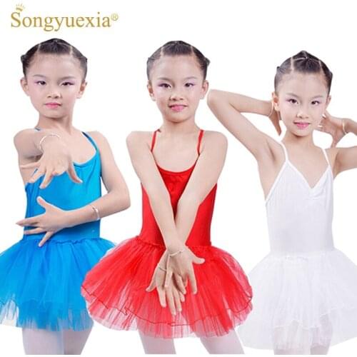 2017 Enfant Ballet Ballerina Tutu Dress Girl Leotard Gymnastics Ballet Clothes Children Suspenders Kids Dance Costume 5colors