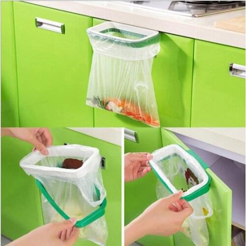 1PC Hanging Kitchen Cupboard Cabinet Tailgate Stand Storage Garbage Bag Holder Hanging Bags Bag Clip Trash Rack OK 0260