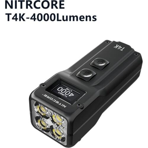 Nitecore T4K 4000 Lumens 4 CREE XP-L2 V7 LED Range 209M Portable Micro-USB Rechargeable Flashlight Outdoor Flashlight