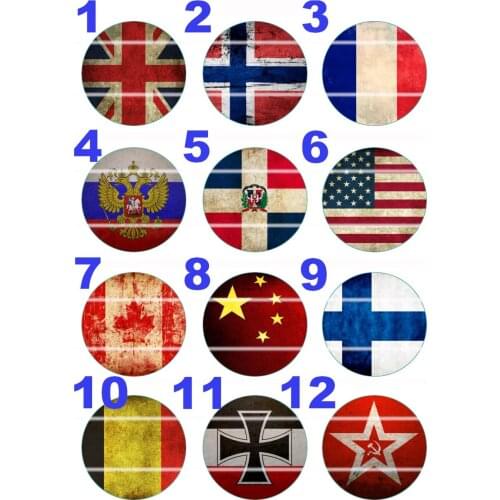 Handmade 10mm~25mmColorful picture Retro Round Glass Cabochons for Necklace Decoration and Phone Chain Accessaries 60 /pc