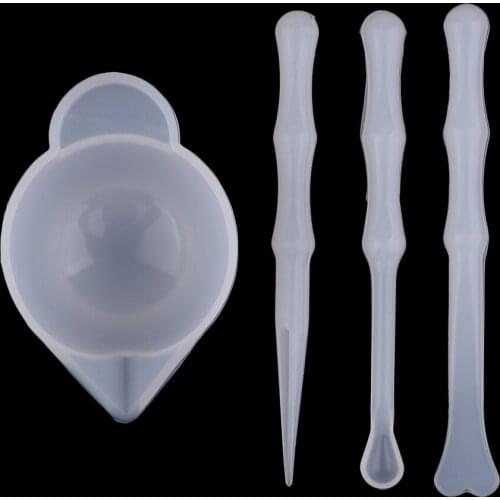 Silicone Measuring Cup Dispenser Stirrers Epoxy Resin Mixing Cup DIY Resin Casting Jewelry Making Glue Tool Molds Supplies