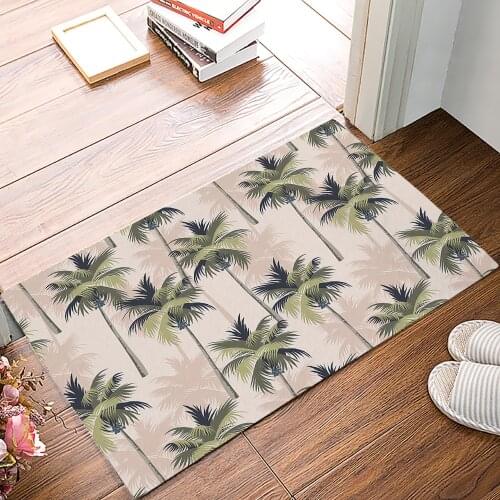 Modern Family Doormats Tropical Plant Coconut Tree For Kitchen Bathroom Non-slip Mats Living Room Decoration Welcome Art Carpet