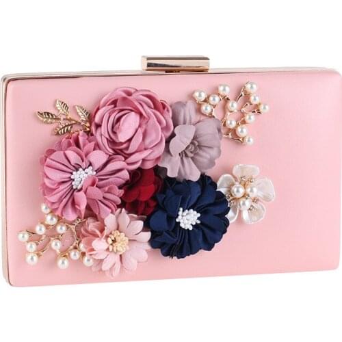 Bag Womens Pearl Flower Bag Dress Bag Hand Bag Banquet Bag Small Square Bag