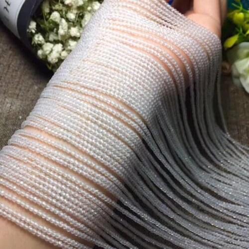 Loose beads white crystal round 2mm 14" for DIY jewelry making FPPJ wholesale beads nature gem stone