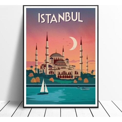 VINTAGE ISTANBUL Canada Canvas Painting Art Print Poster Picture Wall Modern Minimalist Bedroom Living Room Decoration