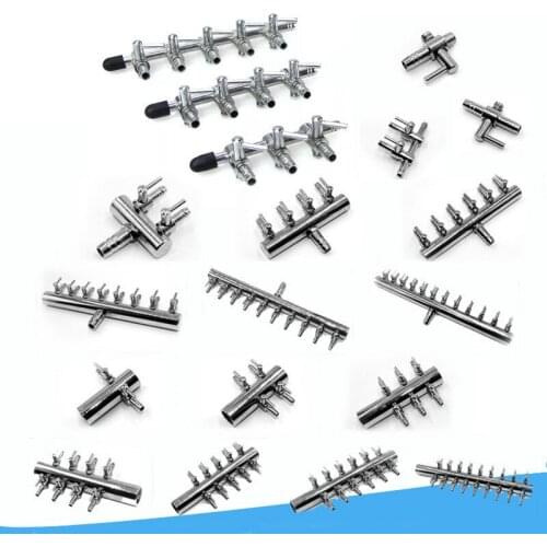 Aquarium Tank Air Pump Air Flow Tube Pipe Line Stainless Steel Control Valve Air Pump Accessories 5 Ways Aquarium