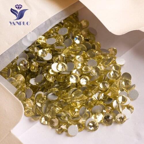 YANRUO 2058NoHF SS16 1440Pcs Jonquil Glass Stones Crystal non hotfix Crystal flatback rhinestones strass For patches beaded