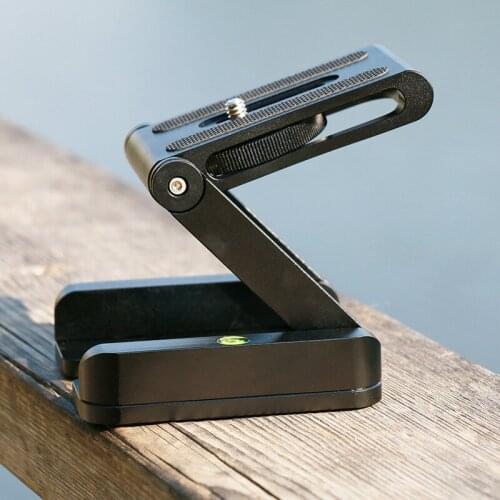 Z Flex Tilt Tripod Head Aluminum Alloy Folding Z Tilt Head Quick Release Plate Stand Mount Spirit Level For Phones DSRL Camera