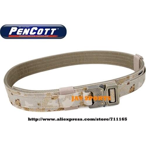 TMC Hard 1.5 Inch Desert Camo PenCott SandStorm Tactical Belt Combat Military Waistbelt(SKU12050695)