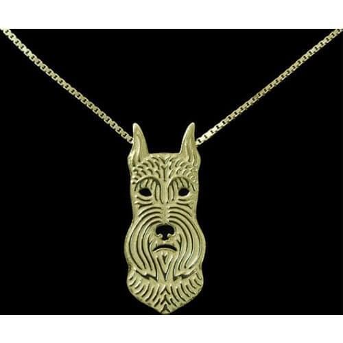 Gold Silver Color Miniature Schnauzer Pendant Necklace Hunger (cropped ears) Games Necklace Women Best Friend Choker