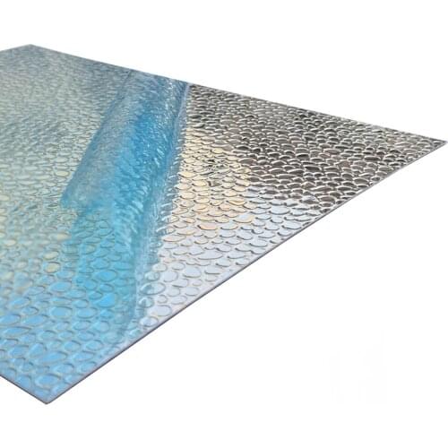 0.5mm 1060 86% Reflective Aluminium Plate Hammer Pebble Embossed Mirror Surface For Lighting Reflector Panel Lampshade Material