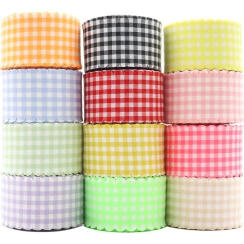 10 Yards Lace Plaid Grid Printed Ribbon For Home Wedding Christmas Decoration DIY Handmade Design Hair Bow 20210062401