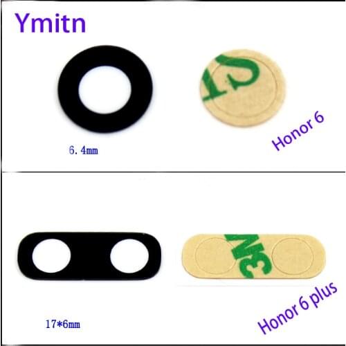 100% Ymitn New Housing Back Rear Camera glass Lens Cover with Adhesive Replacement for HuaWei honor 6 6plus free shipping
