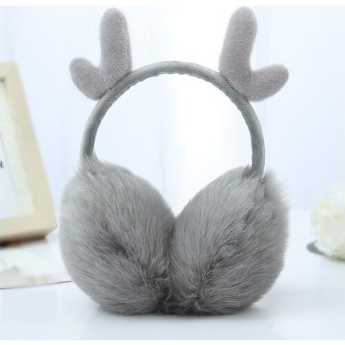 2018 New Casual Fashion Cute Exquisite warm warm plush antler shape Womens earmuffs style pink red black white