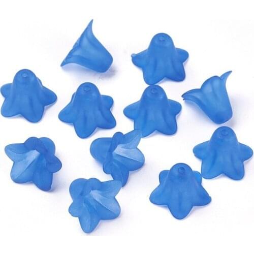 50pcs 16x12mm Transparent Acrylic Spacer Beads Frosted Flower Bead Caps for DIY Bracelet Necklace Jewelry Making