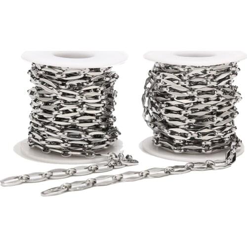 6.5mm/7MM Width Top quality well polished Stainless Steel Rolo Cable Chains Findings Fit for Jewelry Making &DIY