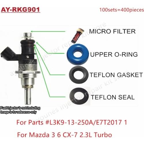 80Sets/320PCS For Mazda 3 6 CX-7 2.3 Turbo GDI Fuel Injector Repair Servince Kits For L3K9-13-250A E7T2017 1 Free Shipping