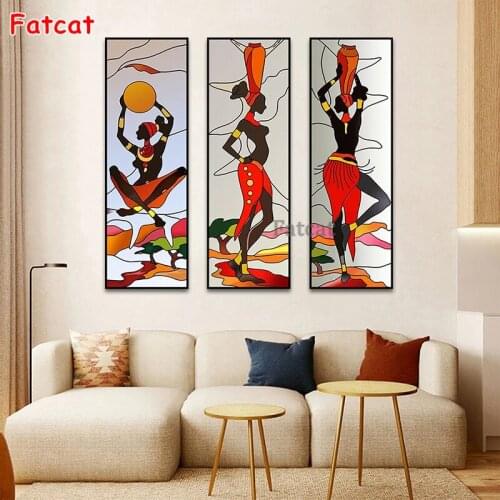 Abstract Africa Women 5D Diy Diamond Painting full round square diamond Embroidery gift Mosaic stitch Set modern decor PP1747