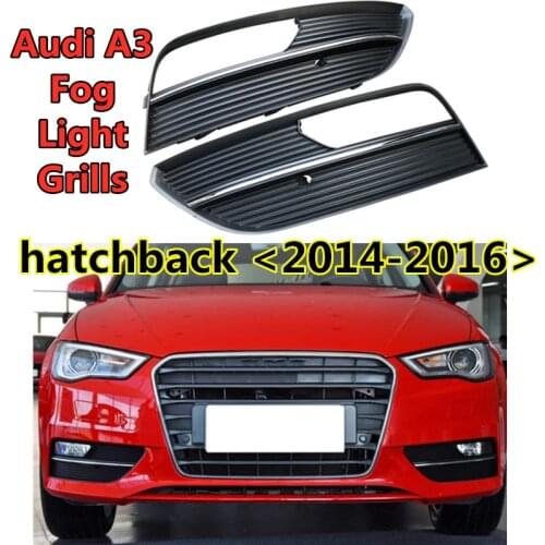 Car styling Front lower Car Replacement accessories for Audi- A3 S3 hatchback ABS Fog light grille fog lamp frame 2014 2015 2016