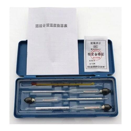 Free shipping Alcohol meter 3pcs + 1pcs hydrothermograph for distiller alcohol