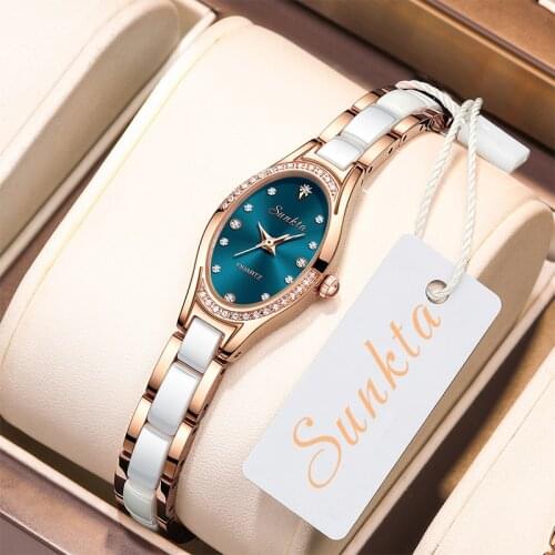 SUNKTA Womens Watches New Fashion Top Brand Luxury Watch for Women Ladies Quartz Watch Bracelet Clock Gifts Relogio Feminino