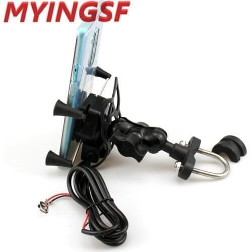 Phone Holder USB Charger for Aprilia NA Mana 850/GT Shiver 750/GT SMV 750 Dorsoduro Motorcycle GPS Navigation Bracket X-Grip