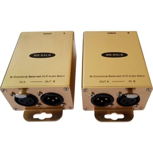 Bi-Directional AES/EBU Analog XLR Audio Analog Balanced Audio Extender Over Cat5e/6