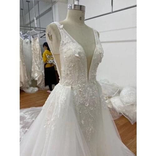 Custom made Mermaid Wedding Dresses Appliques Button back Bridal Gowns Vestido De Novias Wedding Dress XF17048