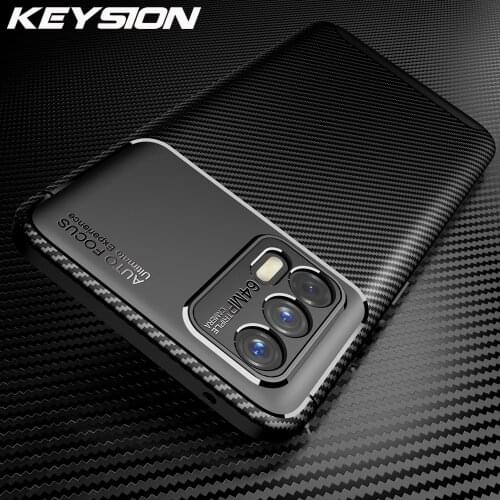 KEYSION Shockproof Case For Realme GT GT Neo Carbon Fiber Texture Silicone Protection Phone back Cover for OPPO Realme GT 5G