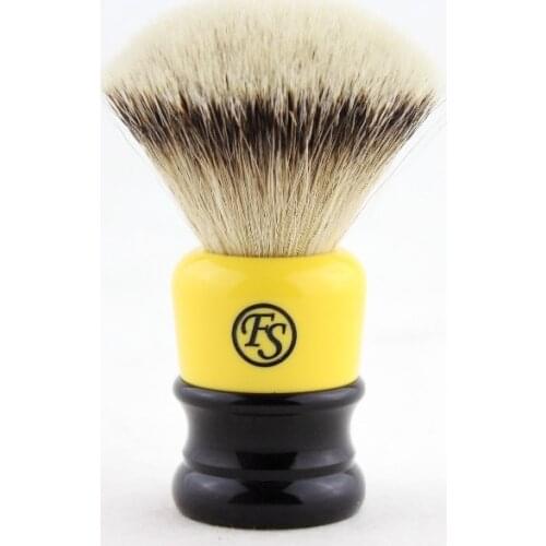 "FS"-24mm FAN Shape Extra Density Silvertip Badger Shaving Brush, Yellow&Black Colorful Handle+FREE STAND+FREE SHIPPING