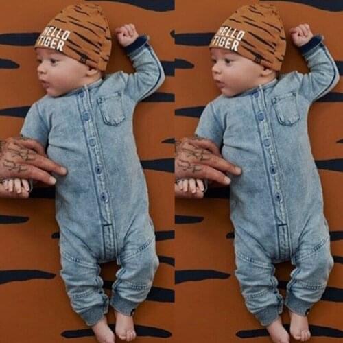 Toddler Kids Baby Girl Boy Clothes Denim Jumpsuit Spring Outfits