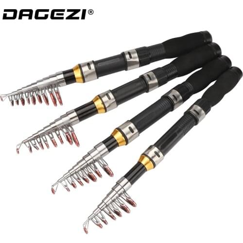 DAGEZI Carbon Fiber Short Telescopic Fishing Rod 1.7M 1.9M 2.1M 2.3M Casting Sea Rod For Carp Fishing Spinning Rod