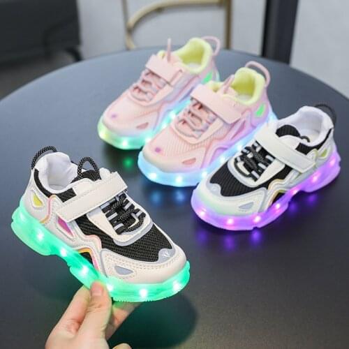 2021 Size 27-37 Glowing Sneakers for Children Led Light Up Shoes Luminous Sneakers for Girls Children Casual Shoes Boys Sneakers