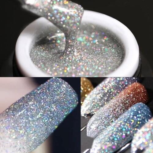 7.5ML Gold Glitter Shiny Top Coat uv led gel nail polish Long Lasting Aluminum Topcoat Nail Varnish Lacquer Manicure Accessory