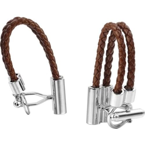 Hot Sale Fashion brown PU Leather Rope Cufflink Men Cuff Link French Shirt Cufflinks Cuff Button Wedding Party Gifts