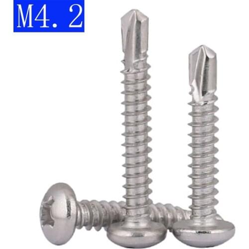 M4.2 410 Stainless Steel Phillips Pan Head Self-Drilling Tapping Screws DIN7504 Drilling Screws DIN 7504