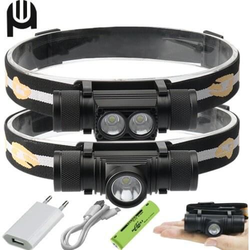100000 Lm High Power Mini Led Headlamp XM L2 Usb Head Lamp 18650 Rechargeable Mini Headlight Head Torch 18650 Hunting Headlight
