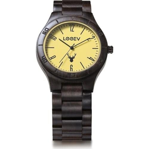 New Retro Design Colorful Dial Wood Watch Men Boy' Cool Decorative